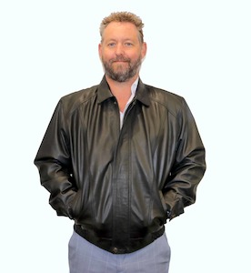 Leather clothing: Men’s Bomber Leather Jacket AM510