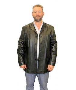 Leather clothing: Classic Button Leather Blazer