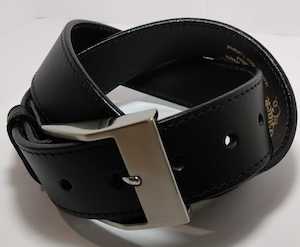 Domed Jean Leather Belt Black