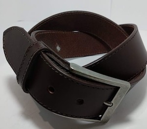 Domed Jean Leather Belt Brown