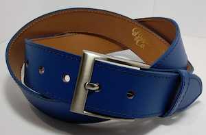 Domed Jean Leather Belt Blue