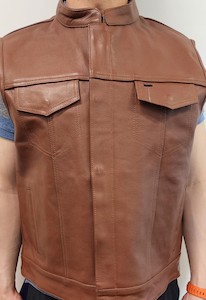 Leather Jean Brown Vest