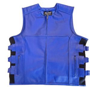 Blue Leather Vest