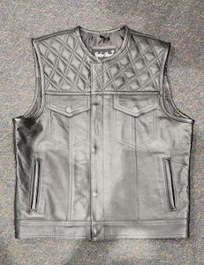 Black Jean Style Vest with Black Stitching