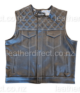 Black Jean Style Vest with White Stitching