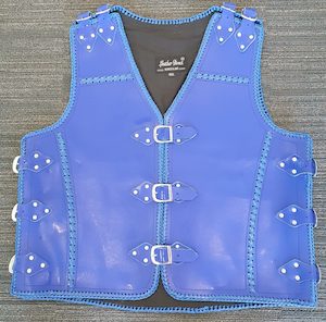 Thick Blue Leather Vest