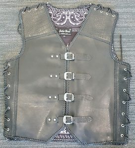 Crocodile Print Leather Vest