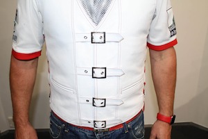 New Style White Leather Vest