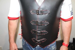 Trucker Thick Vest With Red Stitching