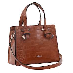 Milleni Ladies Fashion Croc-Embossed Cross-Body Bag