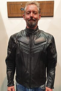 Black Motorcycle Leather Jacket with Armour