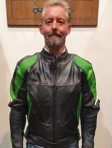 Black/Green Motorcycle Jacket MC 409