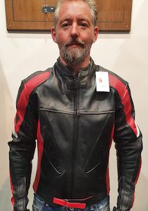 Black/Red Motorcycle Jacket MC 409