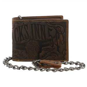 Jack’s Inn Spade Men’s Leather Wallet with Detachable Chain in Brown