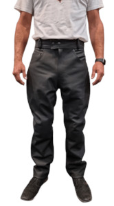 Leather Jeans With Armour – Matt Black