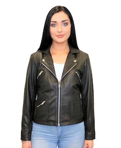 Ladies Motorcycle Style Leather Jacket