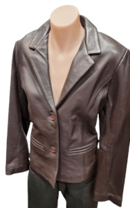 Women’s Brown Leather Blazer