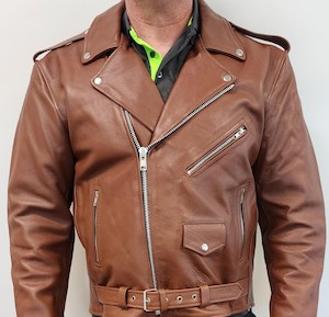 Brown Plain Armoured Motorcycle Jacket