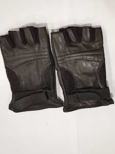 Cowhide Finger Black Leather Gloves