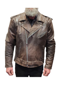 Cracker Brown Brando Leather Jacket