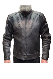 Rubber Backed Leather Motorcycle Jacket