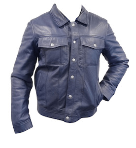 Leather clothing: Blue Leather Shirt