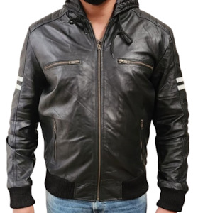 Hooded Leather Jacket