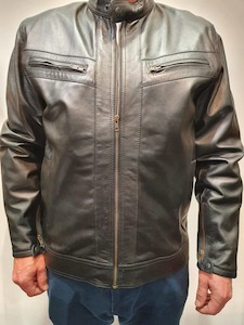 Men’s AM854 Black Leather Jacket