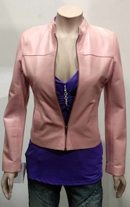 Women’s Fashion Leather Pink Jacket