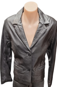 Womens Short Leather Blazer