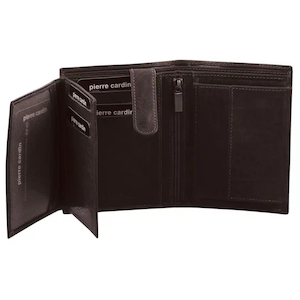 Leather clothing: Pierre Cardin Rustic Leather Tri-fold Mens Wallet