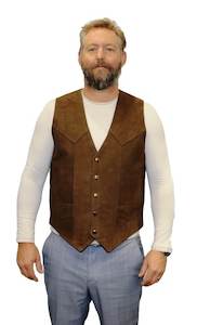 Brown Nubuck Leather Vest