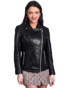 Women Black Biker Leather Jacket