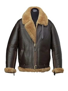 Mens Alexander Aviator Brown Leather Jacket