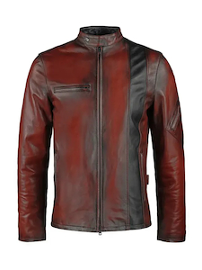 Mens Preston Red Rider Leather Jacket