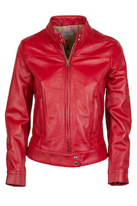 Womens Real Leather Cafe Racer Jacket