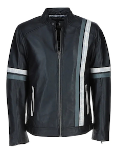 Mens Ryker Black Leather Jacket