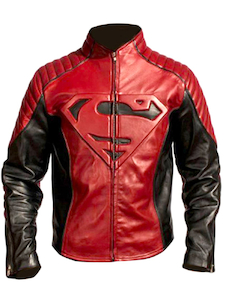 Superman Red and Black Leather Jacket