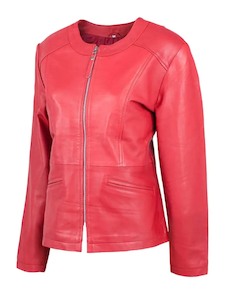 Classic Red Motorcycle Jacket