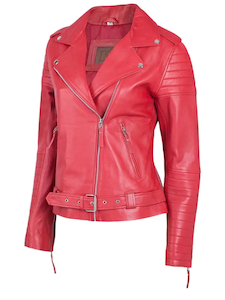 Red Motorcycle Leather Jacket