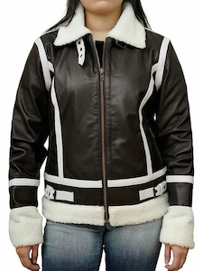 Womens Luna Aviator Leather Jacket