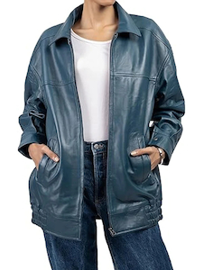 Womens Oversized Lambskin Leather Jacket