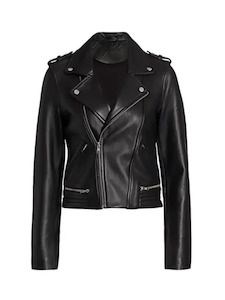 Women Biker Black Leather Jacket