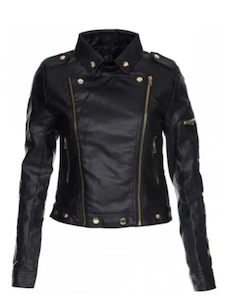 Leather clothing: Women’s Black Moto Biker Leather Jacket