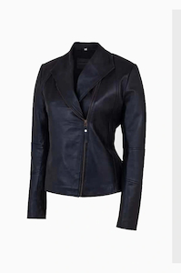 Womens Shawl Collar Black Leather Jacket