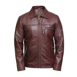 Brown Biker Distressed Leather Jacket