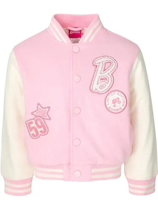 Womens Pink Barbie Varsity Jacket