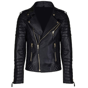 Womens Quilted Biker Leather Jacket