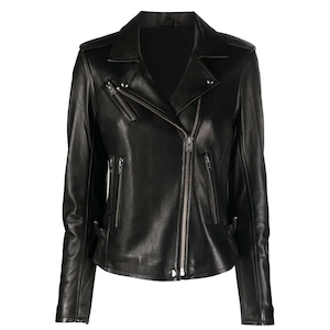 Womens Signature Biker Leather Jacket