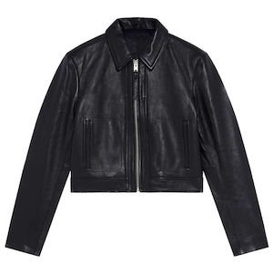 Leather clothing: Womens Cropped Biker Leather Jacket